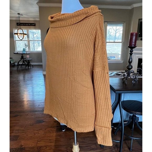 NWT Free People Juicy L/S Sweater XS S M Cowl Neck Draped Tunic Top Split Back - Picture 9 of 15